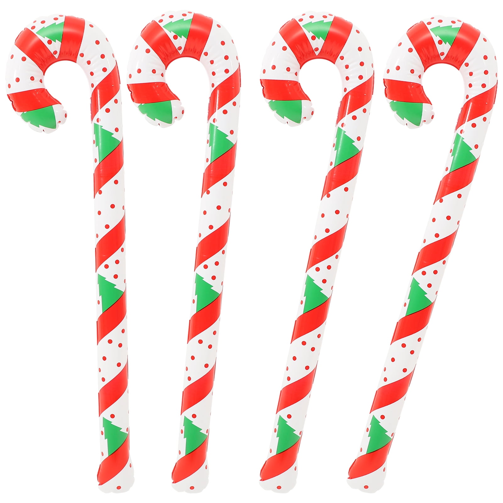 4Pcs Christmas Inflatable Candy Canes Xmas Inflatable Sticks Decorative Candy Canes Party Props