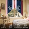 thumbnail image 2 of Swag Curtains Valances for Windows, Nautical Coastal Rudder Short Kitchen Window Curtains Over Sink, Navy Blue Red Stripes Cafe Curtains Panel Set Of 2,Rod Pocket, 36 Inches Length, 2 of 8