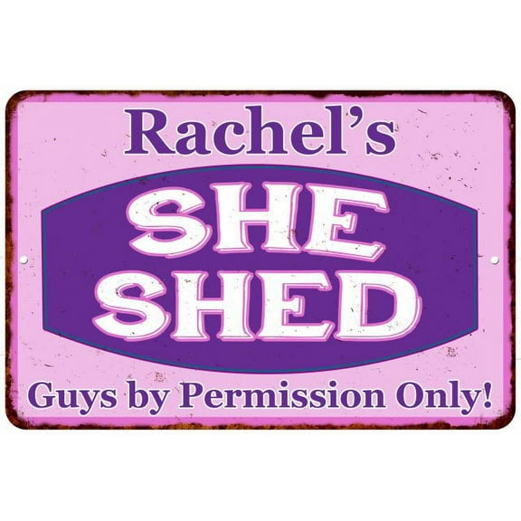 Rachel's Purple & Pink SHE SHED Vintage Sign 8x12 Woman Wall Decor 208120040240