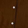 thumbnail image 5 of Linen Shirts for Women 2026 Long Sleeve Spring Summer Plus Size Gauze Button Down Tops Casual Loose Breathable Daily T Shirt Coffee 3XL, 5 of 5