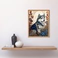 thumbnail image 2 of Siberian Husky Dog in Autumn Flower Field Modern Art Nouveau Illustration Art Print Framed Poster Wall Decor 12x16 inch, 2 of 5