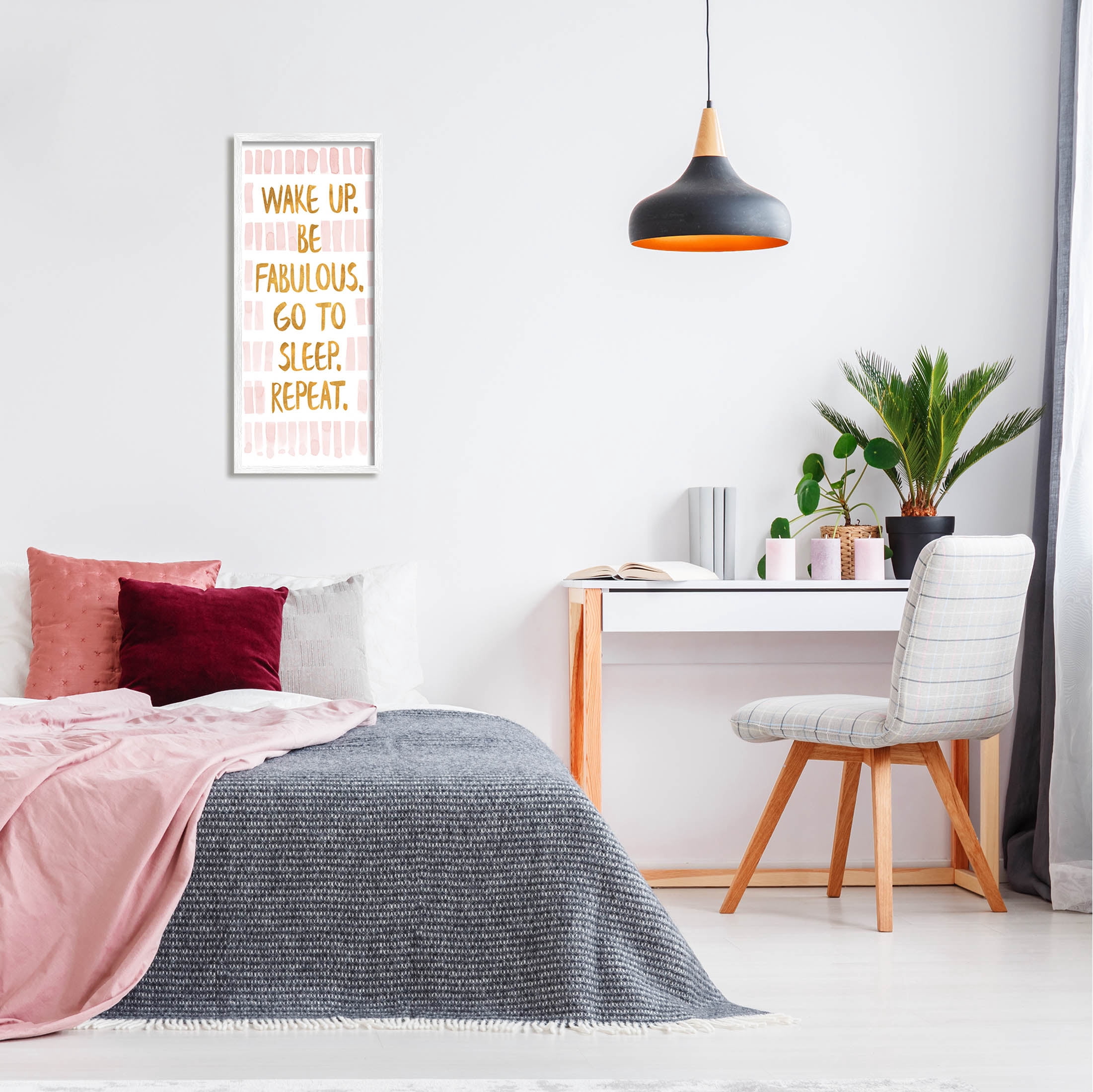 Stupell Industries Be Fabulous Glam Phrase Graphic Art White Framed Art Print Wall Art, Design by Sundance Group