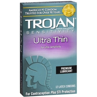 TROJAN Ultra Thin Lubricated Latex Condoms 12 Each (Pack of 2)