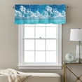 thumbnail image 3 of Summer Ocean Valance Curtain Seascape Blue Coastal Wave Green Tropical Pain Trees Window Valances Rod Pocket Short Curtains Window Treatments for Kitchen Bedroom Bathroom Laundry 60" x 14", 3 of 9