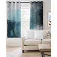 thumbnail image 2 of Blue Gray Blackout Curtains, Light Blocking Print Window Curtains, Retro Abstract Gradient Plaid Geometric Art Thermal Insulated Window Drapes for Living Room Kitchen Cafe 2 Panels, 104"W x 63"L, 2 of 9