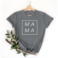 thumbnail image 2 of Penkiiy Mama Shirt for Women Mama Letter Print Graphic T-Shirt Casual Mom Life Short Sleeve Tee Tops 3XL Gray, 2 of 5