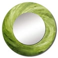thumbnail image 2 of Designart "Spiral Of The Green Orbit" Abstract Spirals Rund Mirror For Wall Decor - Large Green Round Printed Mirror -Modern Round Living Room Mirror - 29" x 29", 2 of 6