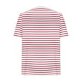 thumbnail image 5 of Royisotas Summer Tops for Women Casual Short Sleeve Red Shirts for Women Plus Size Crew Neck Striped Tshirts, 5 of 6