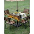 thumbnail image 4 of Outdoor Tablecloth with Umbrella Hole for Patio/Picnic/Party/Camping, Sunflowers Truck Waterproof Table Cloth Square Cover Washable, Country Botanical Blooms Floral Butterfly (54"x 54"), 4 of 8