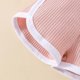 thumbnail image 4 of Ropa De Bebé (Niño O Niña) Traje De Niño Pequeño Verano Acanalado De Manga Corta Top Con Botones Pantalones Cortos Diadema Conjunto De Tres Piezas Rosa Odeerbi LM103-10270, 4 of 9