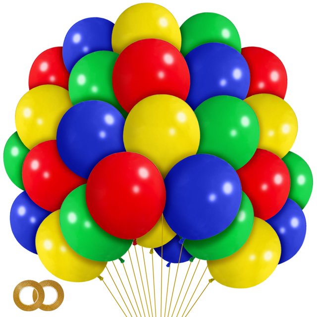 Globos ASIYUHY 12" Mate Rojo Azul Verde Amarillo 100PCS