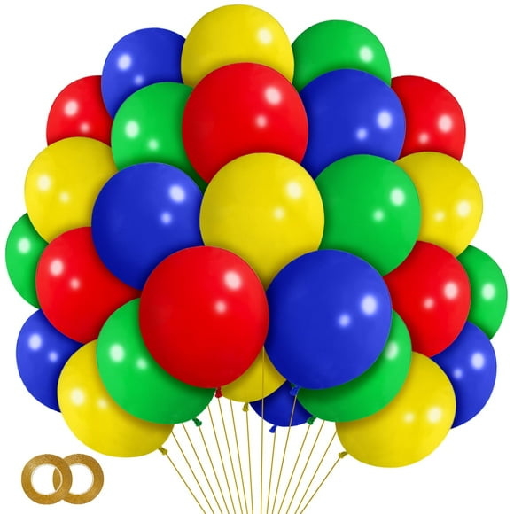 Globos ASIYUHY 12" Mate Rojo Azul Verde Amarillo 100PCS