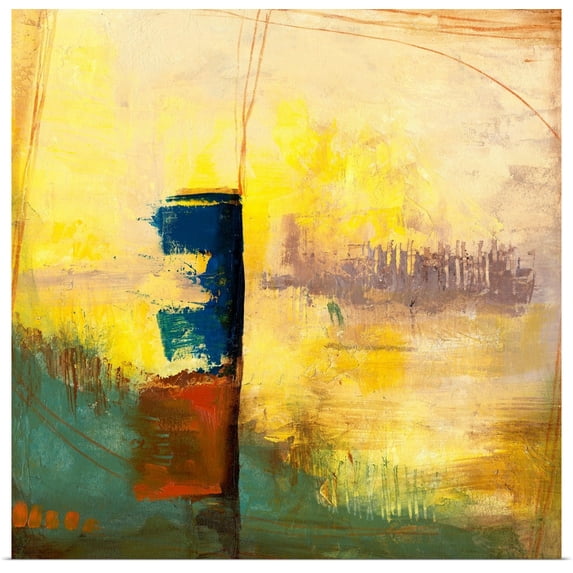 Great BIG Canvas | Rolled Jennifer Goldberger Poster Print entitled Aquamarine Aura III