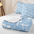 thumbnail image 4 of Erosebridal Cute Blue Bowknot Boys Girls Twin Quilt Set, Cartoon Love Heart Twin Coverlet Set, 2pcs, 4 of 7