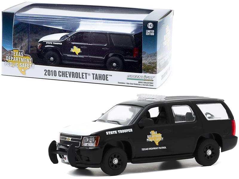 Greenlight 86184 2010 Chevrolet Tahoe Black with White