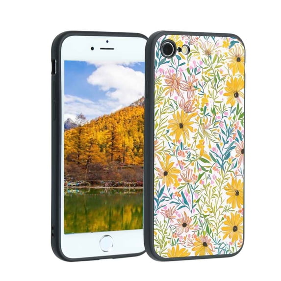 Flowers Phone Case, Degined for iPhone 8 Case Men Women, Flexible Silicone Shockproof Case for iPhone 8