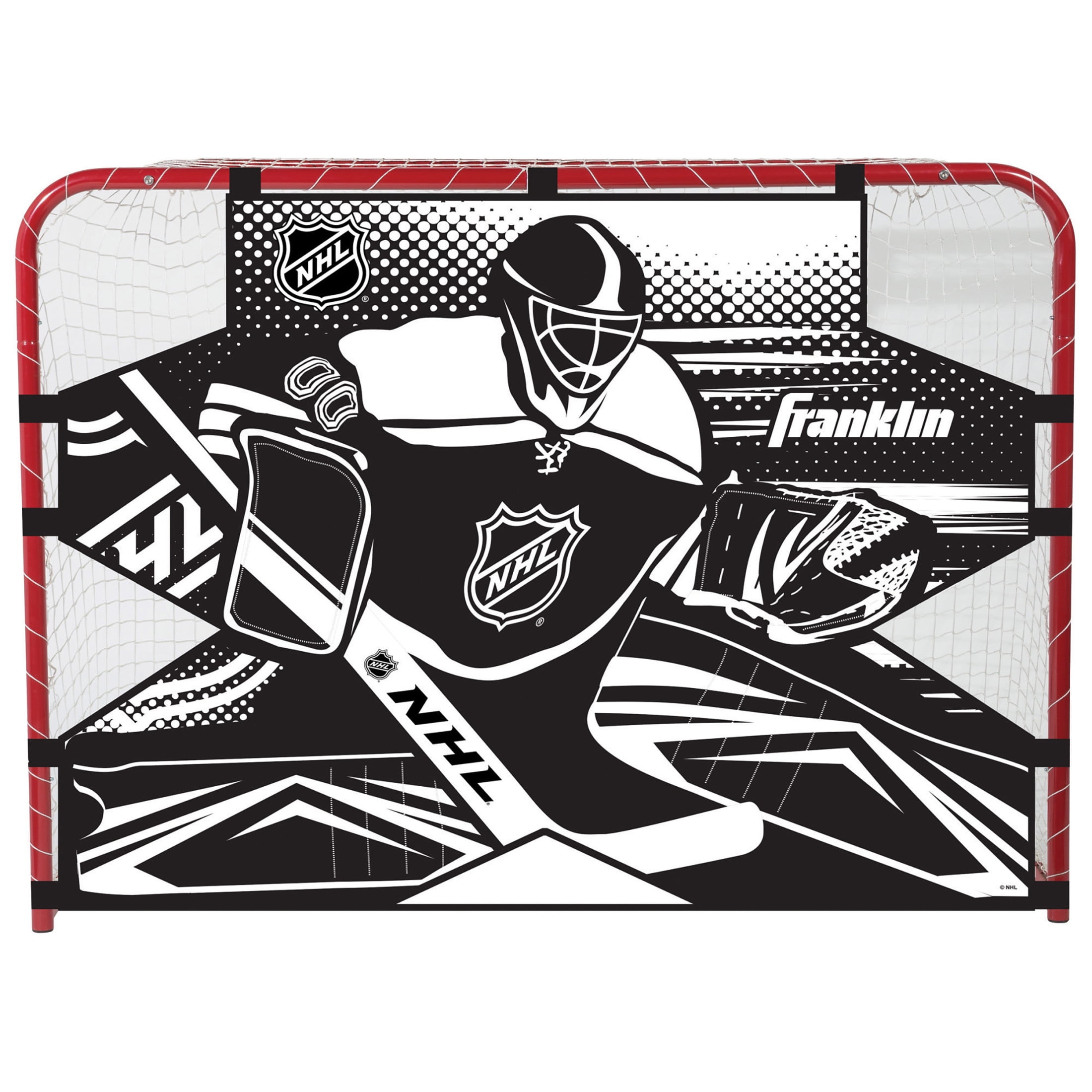 Franklin Sports Street Hockey Goal - Steel Outdoor Hockey Net - 54" and Franklin Sports NHL Street Hockey Goalie Shooting Target