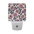 thumbnail image 3 of WOBOGO Mauve Vintage Rose LED Night Light 2 Pcs Set 0.5 Watt Wall Plug in Dusk to Dawn Automatic Switch Soft White Light, 3 of 7