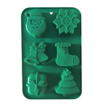 Christmas Silicone Molds, Large Size Xmas Baking Mold for Mini Cakes,Handmade Soap, Chocolate,Jello,Candy and Candles,Holiday Xmas Baking Silicone Mold with Christmas Tree Santa Snowman Shape-B