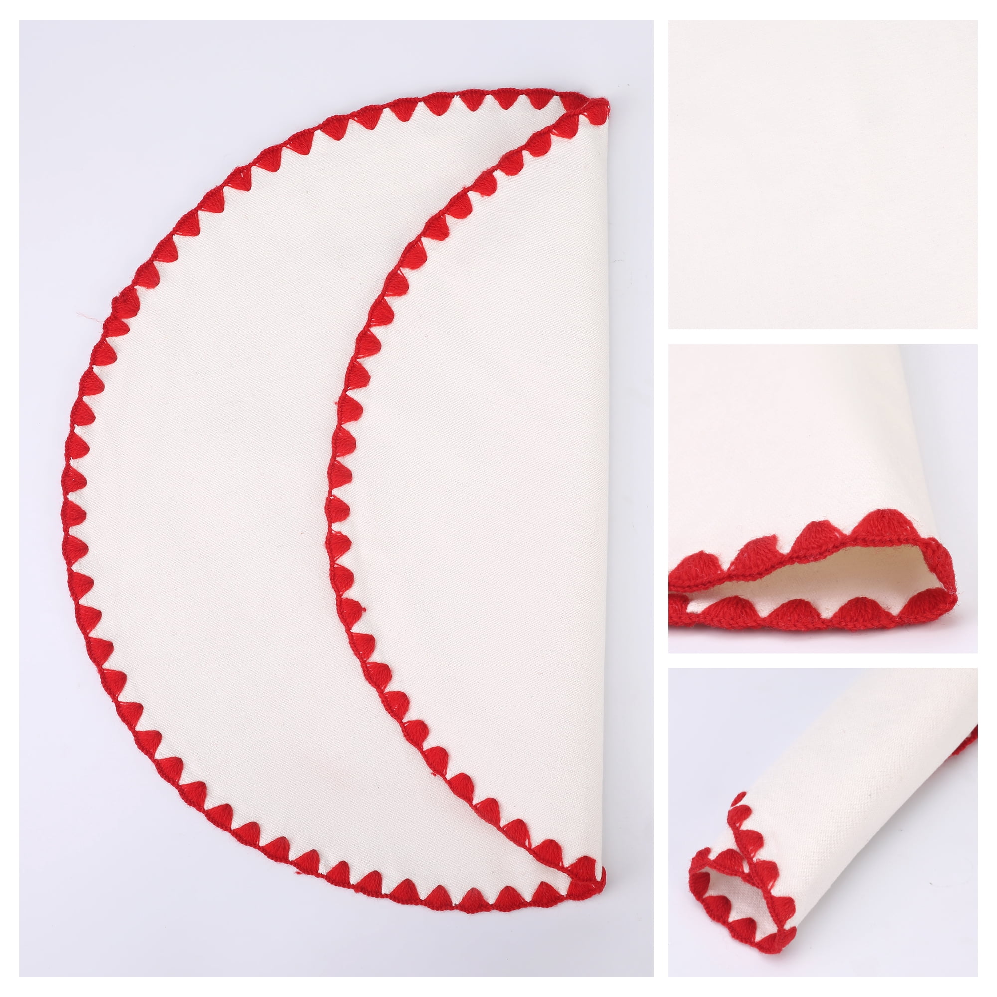 Unique Bargains Washable Farmhouse Placemats Set of 4 for Dining Table Decor Red Line