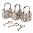 thumbnail image 2 of LOVIVER 3 Pieces Diamante Square Padlock with Key Travel Locker Set Pendant, 2 of 8