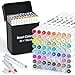 thumbnail image 3 of ChicRosa Art Markers, 65 Coloring Markers and 1 Blender, 66 Pack Alcohol Based Dual Tip Permanent Markers Highlighters with Case, Excellent for Adults Kids Coloring Marking Drawing Sketching (Black), 3 of 4