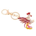 thumbnail image 1 of Llavero con colgante de gallo, pollo y cristal, ideal como regalo Rosado, 1 of 9