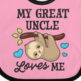 thumbnail image 4 of Inktastic My Great Uncle Loves Me with Sloth and Hearts Boys or Girls Baby Bib, 4 of 4