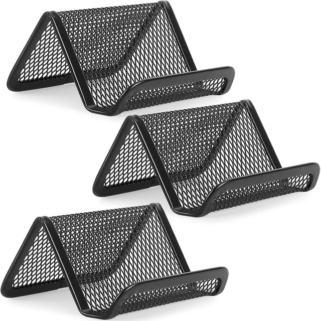 EcoNesxp Metal Mesh Business Card Holder Holder Holds 3 Pack Black Desktop Business Card Display Holder Pack Black Desktop Business Card Display Holder Business Card Holder