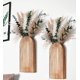 thumbnail image 1 of Jarrones de pared de madera QQBABO, set de 2 con pasto de pampas, 1 of 7