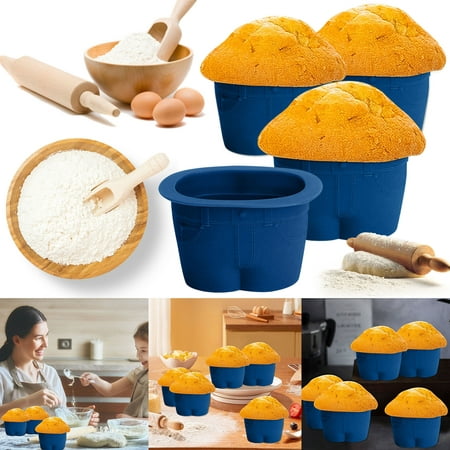 

(Buy 2 get 1 free) PPHHD Silicone Cupcake Baking Cups Cute Jeans Style Baking Utensils Pants Muffin Liners Holders Great Gifts Idea For Baker 3pcs(US)