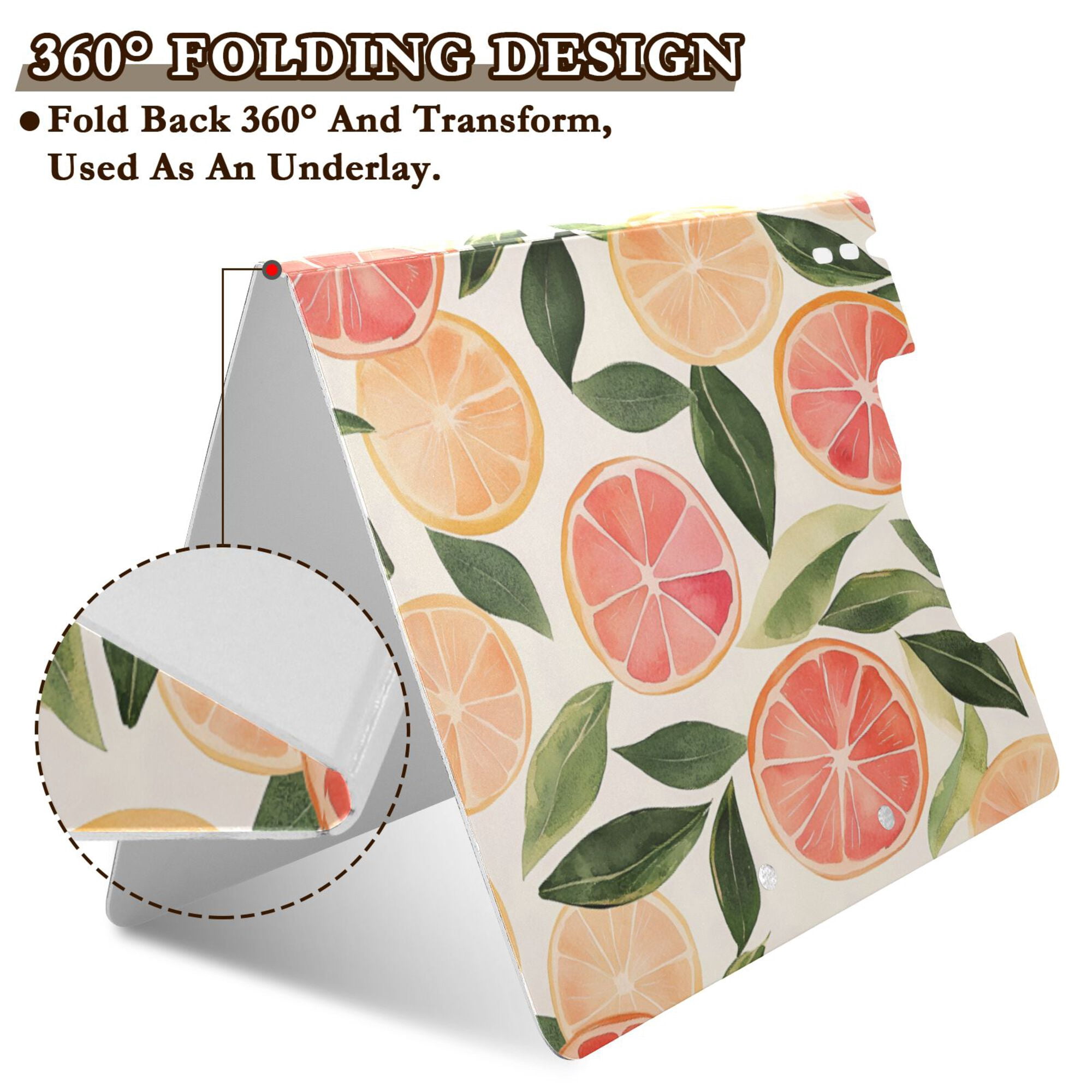 FORMRS A4 Clipboard Folder with Pen Holder Horizontal Foldable School Office Binder, Watercolor Grapefruit