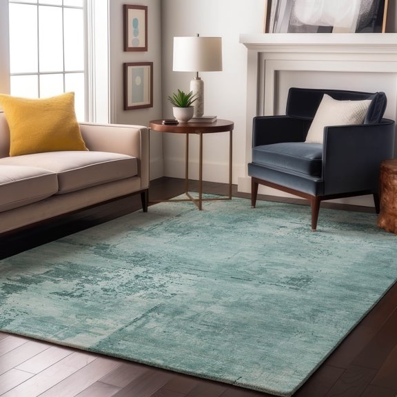 Addison Rugs Mayfield Premium Machine Washable Transitional Abstract Seafoam Rectangle Rug, 10' x 14'