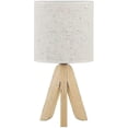 thumbnail image 2 of Modern Table Lamp Night Light Linen Shade Wood Base For Office Bedside Table, 2 of 5