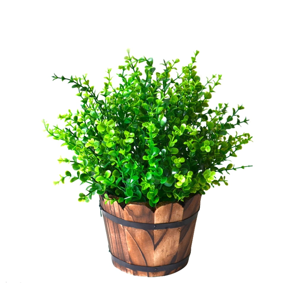 HAMPPLIES 5-Pack Realistic Green Artificial Plants for Home Decoration Counter Windowsill Balcony Office and Indoor Spaces