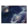 thumbnail image 3 of Universe Cutting Board, Nebula and Planet Cosmic Galactic Outer Space Night Sky Starry Fantasy, Decorative Tempered Glass Cutting and Serving Board, Small Size, Navy Blue White Coral, by Ambesonne, 3 of 5