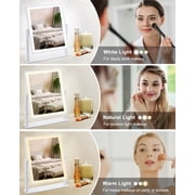 DECLUTTR Lighted Makeup Mirror, Hollywood Vanity Mirror with Lights, LED 10x Magnifying Mirror, White