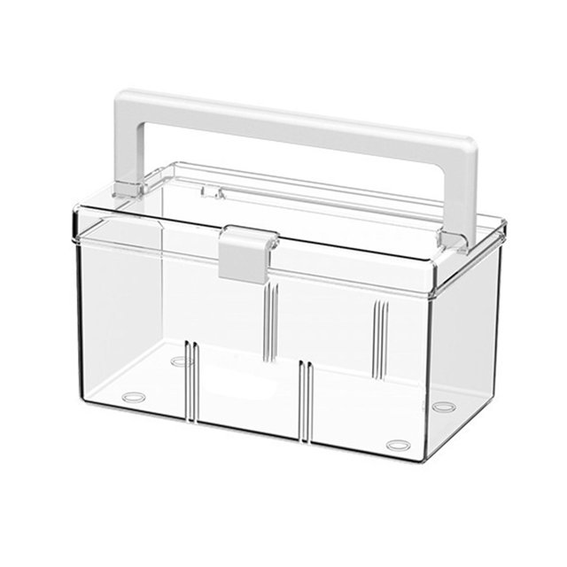 Estuche de almacenamiento organizador caja rectangular portátil decorativa caja de almacenamiento ligera contenedor con organizador de tapa transparente con mango Salvador Estuche de almacenamiento