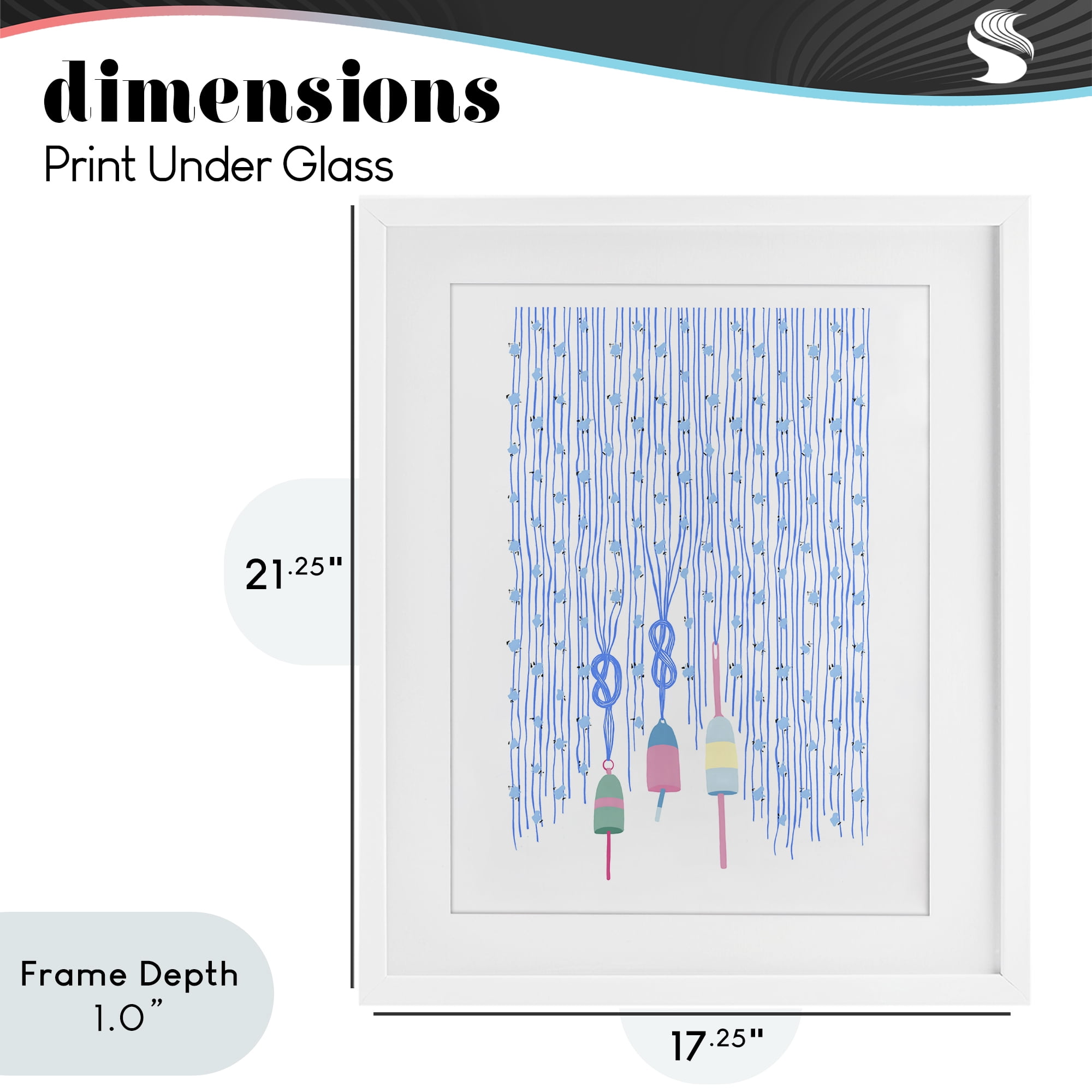 Stupell Industries Hanging Buoys on Ropes White Framed Print Under Glass, design by Melissa Tilley