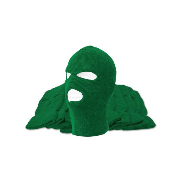 3-Hole Ski Mask - 12-Pack - Kelly Green