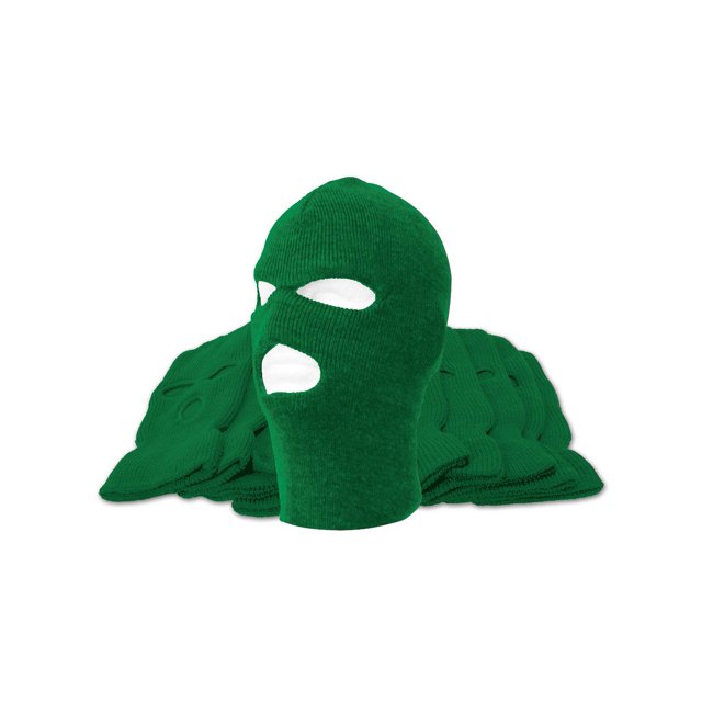 Masque de Ski 3 Trous - Lot de 12 - Vert Kelly
