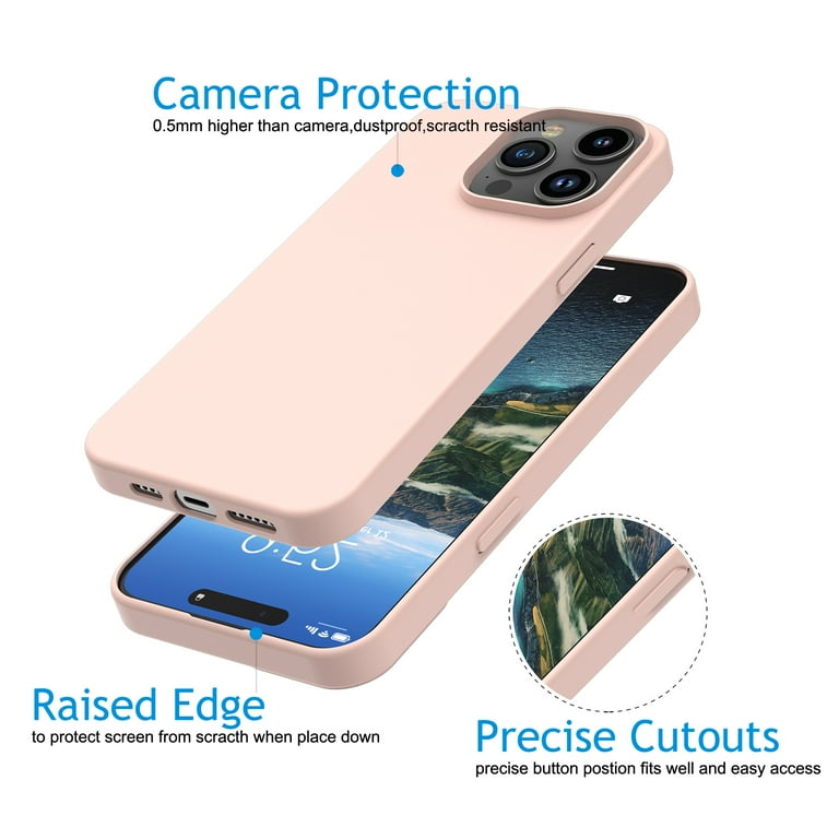 Cell Phone Basic Cases for iPhone 15,15 Pro,15 Plus,15 Pro Max, Liquid  Silicone Gel Rubber Shockproof Case Ultra Thin Slim Matte Surface Cover for