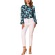 thumbnail image 2 of INSPIRAR CHIC Blusa Vintage de Manga Larga con Volantes y Cuello en V Floral para Mujeres M Negro Azul Claro, 2 of 5