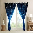 thumbnail image 4 of Black and Neon Blue Curtains Ombre Striped Window Curtains for Bedroom Living Room,Galaxy Stars Glitter Curtains & Drapes 2 Panels 42"Wx90"L, 4 of 6
