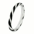 thumbnail image 3 of Sterling Silver Twisted Black Enameled Ring, 3 of 7