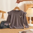 thumbnail image 5 of mgoYE Toddler Baby Girl Ruffle Long Sleeve T-Shirt Cotton Top Tee for Spring/Fall(Grey,4-5 Years), 5 of 5