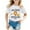White, variant on Girls' Casual Printed Round Neck Short Sleeved Shirt T Shirt Casual Shirt with Shelf Bra for Women