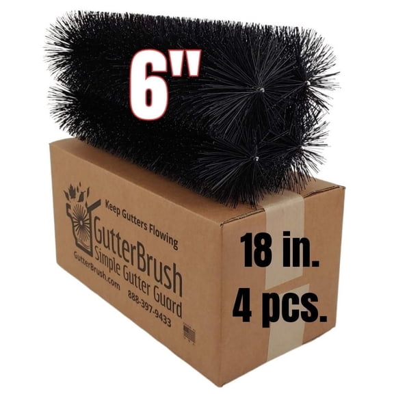 Gutter Guards For Oversize 6 Inch Gutters - 6 Ft. Pack 5.25 In. Diameter Brush Gutter Leaf Filter