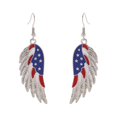 thumbnail image 5 of Soumake 1 Pair Women Hook Earrings American Pride Day Celebration Rhinestone Decor Star Heart Butterfly Hat Wing Pendant Color Matching Patriotic Independence Day Hanging Earrings, 5 of 8