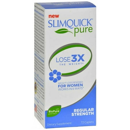 SlimQuick Pure Fat Burner for Women, Regular Strength Weight Loss Pills, 72